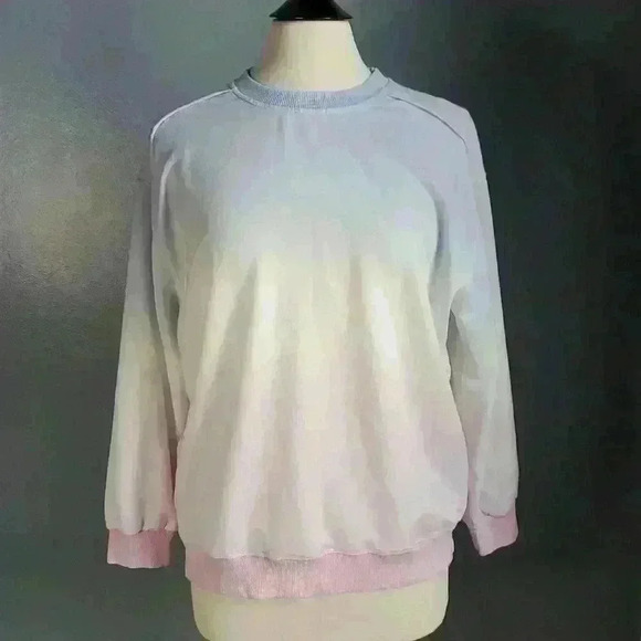 PINK LILY Ombre Pastel Oversize Beach Sweatshirt sz S - Picture 1 of 7